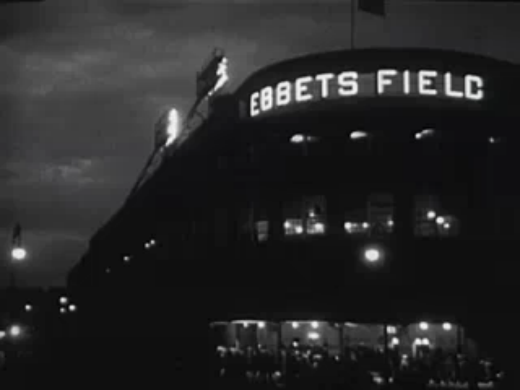 Ebbets Field after dark